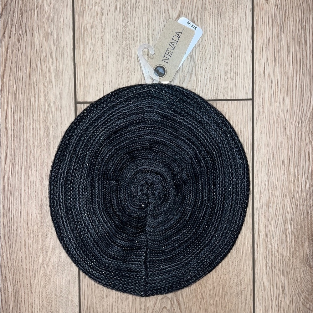Sears Black and Gray Woven French Beret Hat - Picture 10 of 10